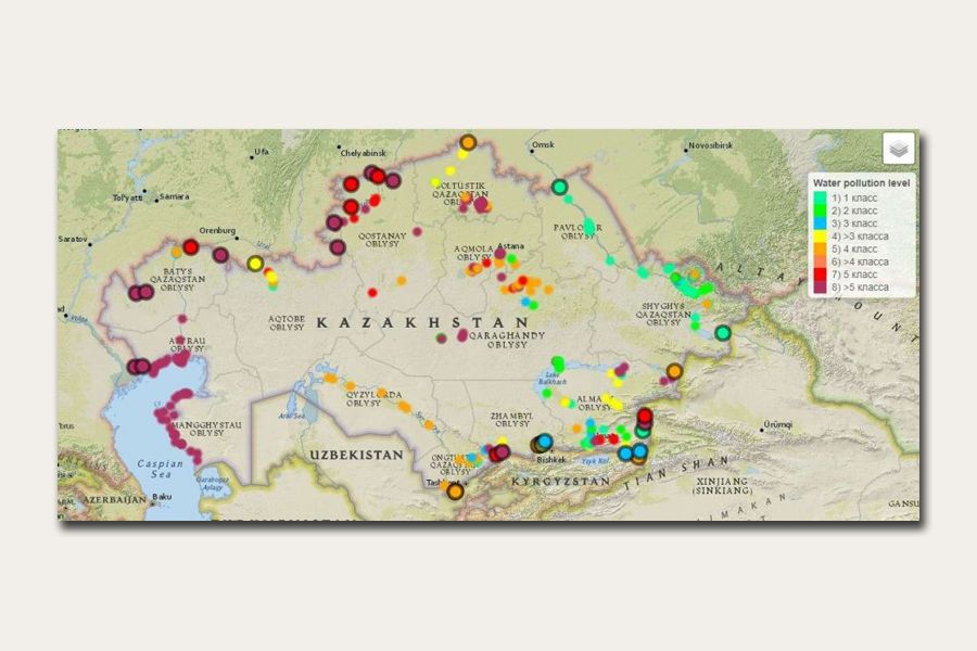 Қазгидромет су мен ауа сапасын көрсететін интерактив карта жасады 